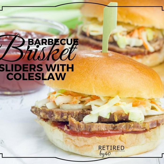 Barbecue Brisket Sliders with Coleslaw