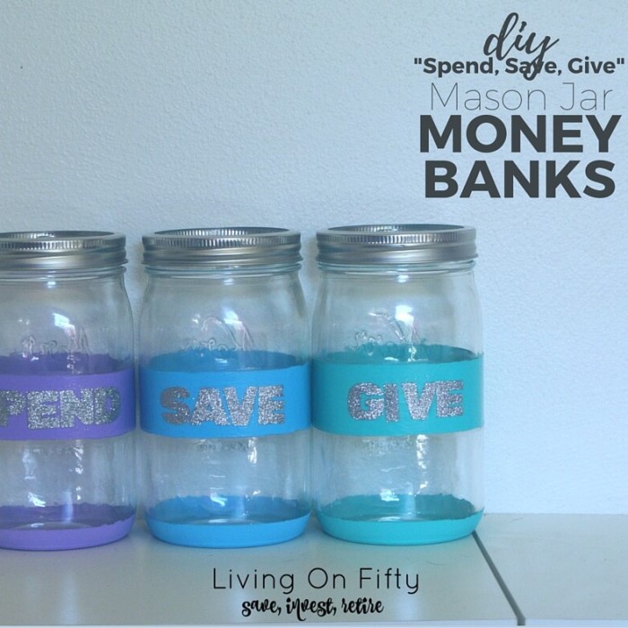 DIY “Spend, Save, Give” Money Jars