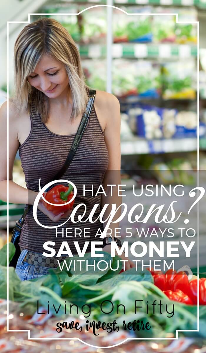 Hate clipping coupons? Me too. Here are the 5 best ways to save money buying groceries without redeeming a single coupon. Trust me, these are awesome!