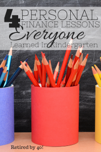 Remember kindergarten?  Me neither....everything you ever needed to know about personal finance you learned in kindergarten.  You learned to be organized, share, be disciplined, clean up your own messes, and most importantly: balance.