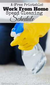 My life is so much easier now that I've developed a work from home cleaning schedule. It's fast, its easy, and I'm giving it to you for free!