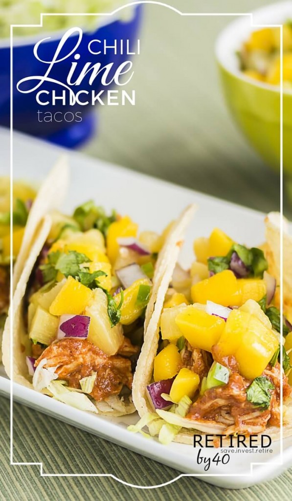 These Chili Lime Chicken Tacos are like a {healthy} taste of summer during these cold winter months! Can be made in the THM S or E!