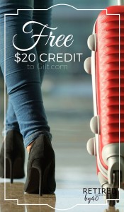 Hurry! Get your free $20 credit to Gilt.com before this promotion ends! Spend it like cash on clothes, luggage, toys, clothes, and even home goods! 