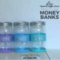 Don't spend a fortune on spend, save, give piggy banks to teach your kids about money,. Instead, make your own dave ramsey piggy banks with mason jars!