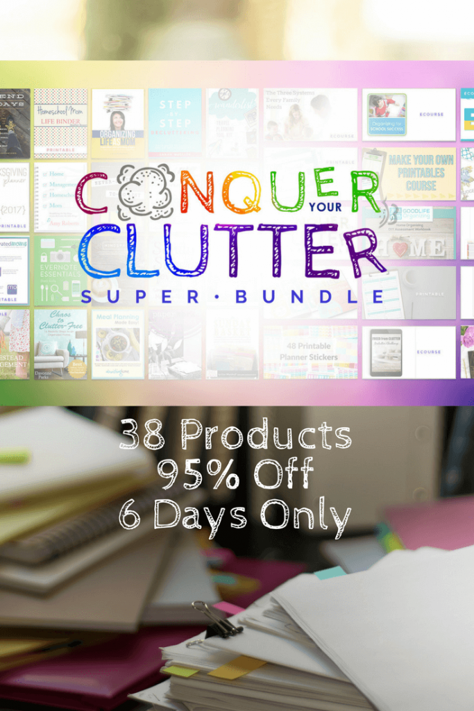 For 6 days only, the Conquer Your Clutter Super Bundle is available. With 38 resources at 95% off I don't want you to miss out on this! 